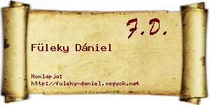 Füleky Dániel névjegykártya